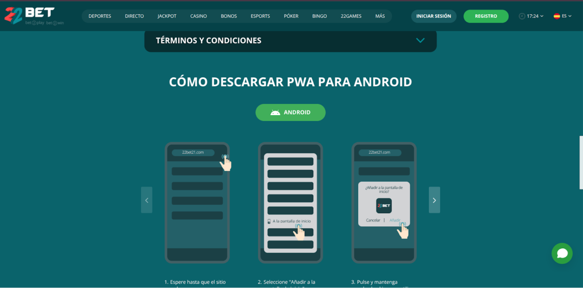 Cómo descargar la app de 22Bet en Chile
Descargar 22Bet App para Android