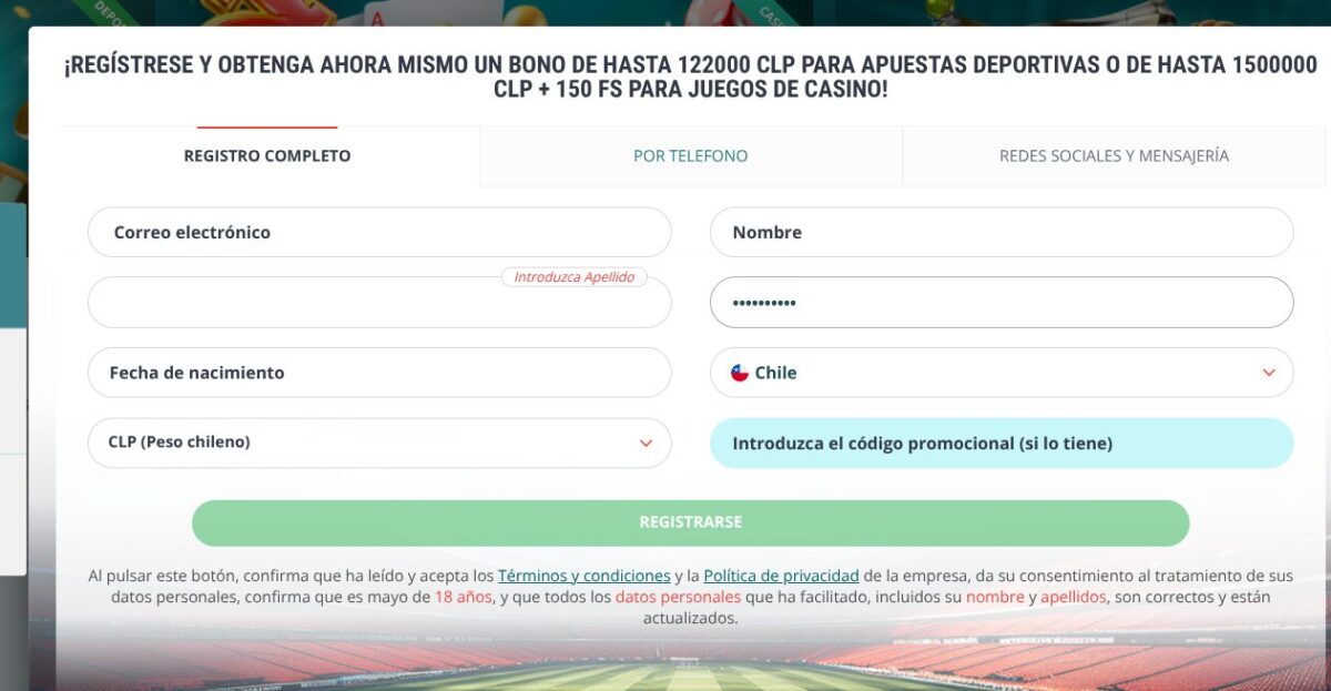 Cómo reclamar el bono bienvenida 22Bet paso a paso