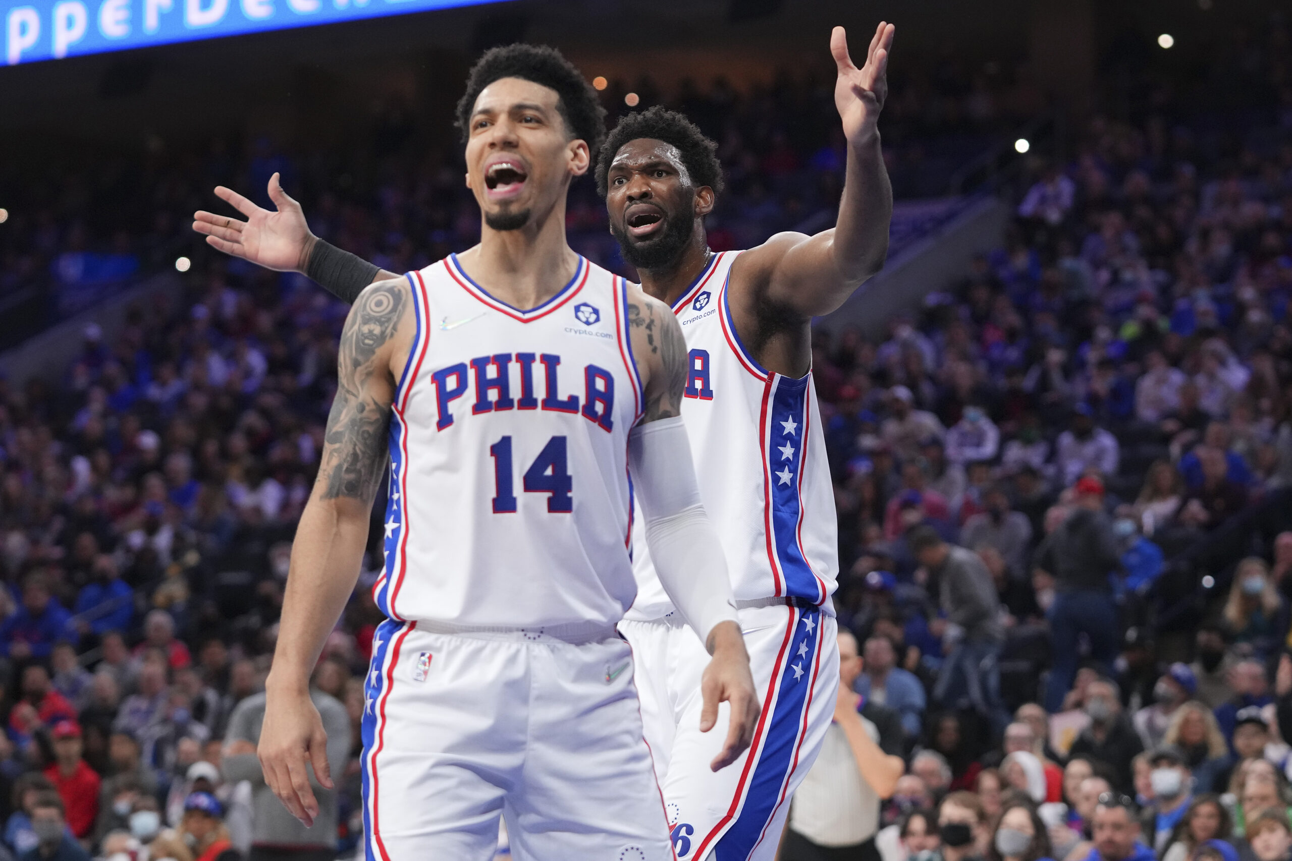 Danny Green and Joel Embiid