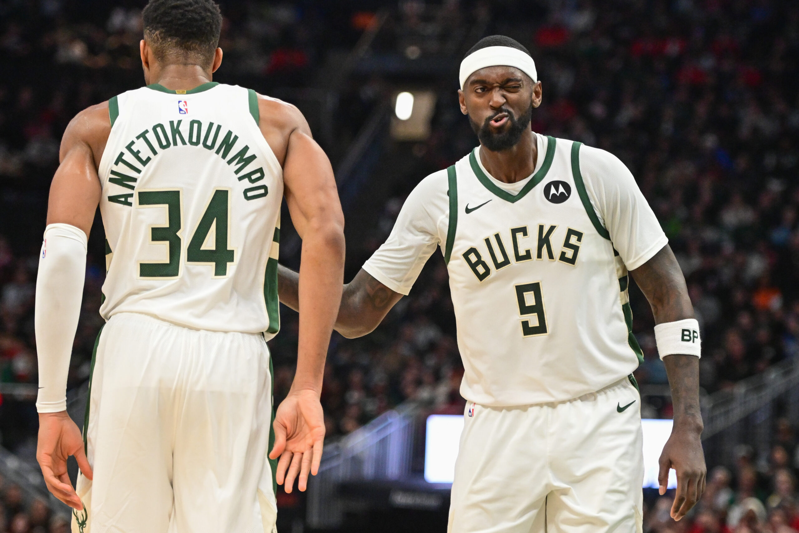 Giannis Antetokounmpo and Bobby Portis