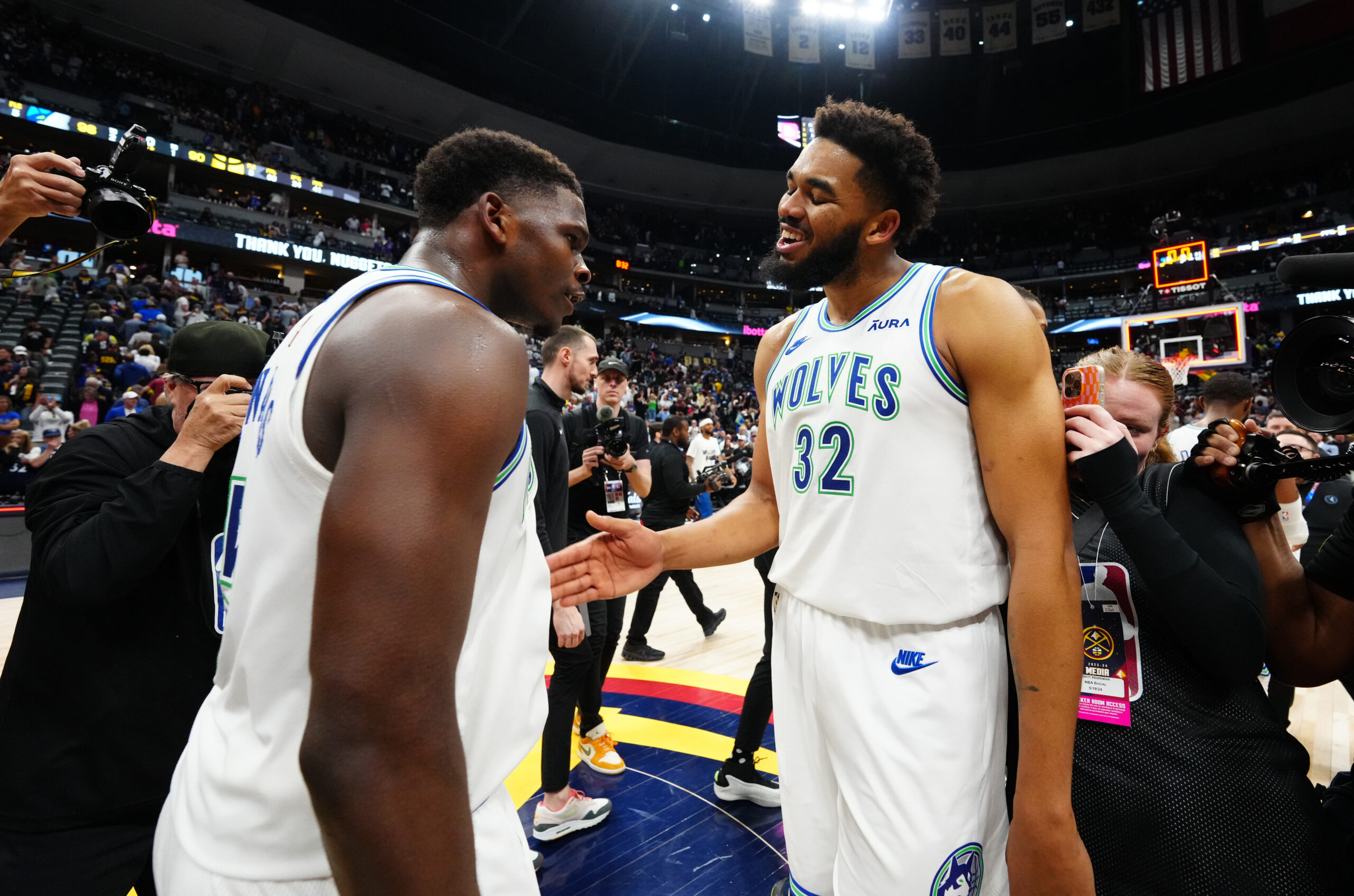 Anthony Edwards and Karl-Anthony Towns