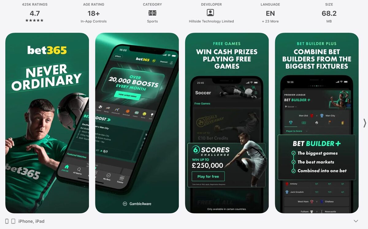 Application mobile bet365
