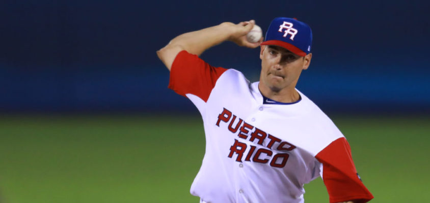 ZAPOPAN, MEXICO - MARCH 10: Seth Lugo #67 of Puerto Rico pitches in the top of the first inning during the World Baseball Classic Pool D Game 2 between Venezuela and Puerto Rico at Panamericano Stadium on March 10, 2017 in Zapopan, Mexico.