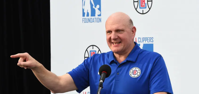 LOS ANGELES, CA- JANUARY 16: Steve Ballmer of the LA Clippers Foundation teams up With Vision To Learn to provide free eye exams and glasses to every LAUSD student in need in Los Angeles, California