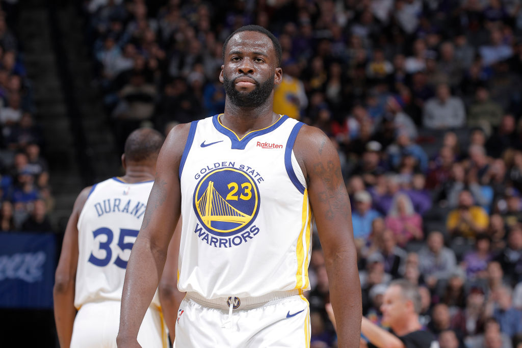 SACRAMENTO, CA - DECEMBER 14: Draymond Green #23 of the Golden State Warriors looks on during the game against the Sacramento Kings on December 14, 2018 at Golden 1 Center in Sacramento, California