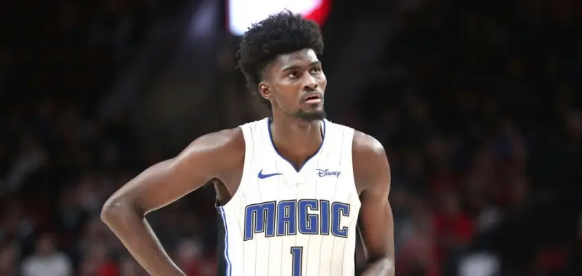 PORTLAND, OREGON - DECEMBER 20: Jonathan Isaac #1 of the Orlando Magic reacts in the third quarter against the Portland Trail Blazers during their game at Moda Center on December 20, 2019 in Portland, Oregon