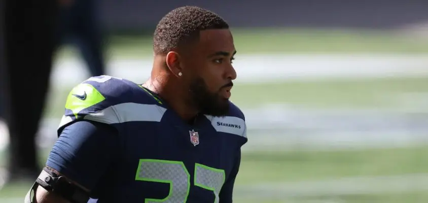 SEATTLE, WASHINGTON - SEPTEMBER 27: Jamal Adams #33 of the Seattle Seahawks looks on before their game against the Dallas Cowboys at CenturyLink Field on September 27, 2020 in Seattle, Washington