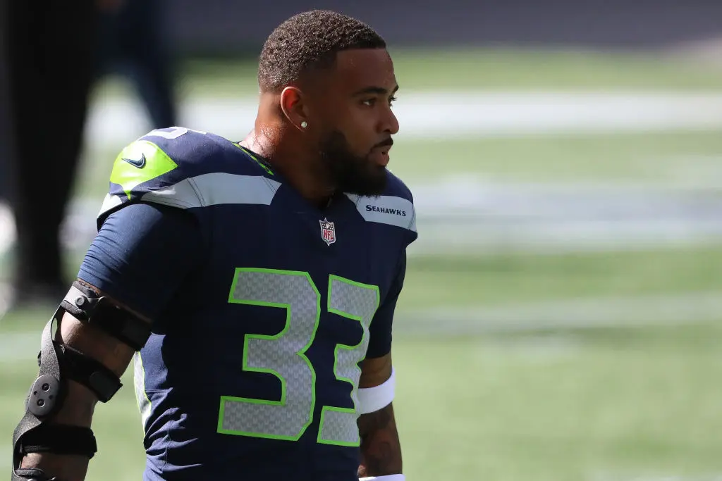 SEATTLE, WASHINGTON - SEPTEMBER 27: Jamal Adams #33 of the Seattle Seahawks looks on before their game against the Dallas Cowboys at CenturyLink Field on September 27, 2020 in Seattle, Washington