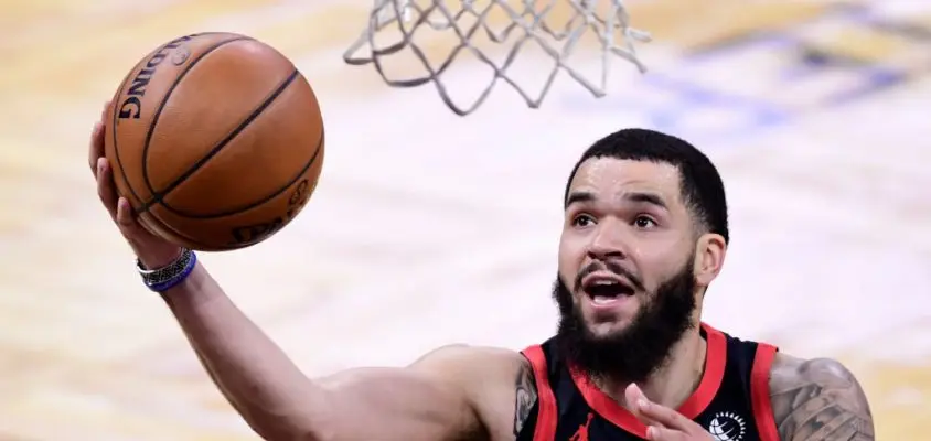 ORLANDO, FLORIDA - FEBRUARY 02: Fred VanVleet #23 of the Toronto Raptors drives to the basket during the third quarter against the Orlando Magic at Amway Center on February 02, 2021 in Orlando, Florida