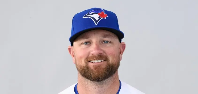 DUNEDIN, FL - FEBRUARY 24: Kirby Yates #39 of the Toronto Blue Jays poses during Photo Day at TD Ballpark on Wednesday, February 24, 2021 in Dunedin, Florida