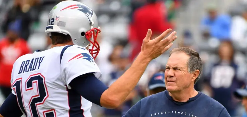 Tom Brady and Bill Belichick at the New England Patriots