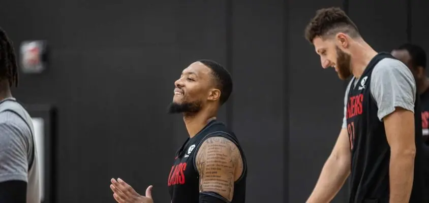 Lillard e Nurkic na pré-temporada 2021/2022