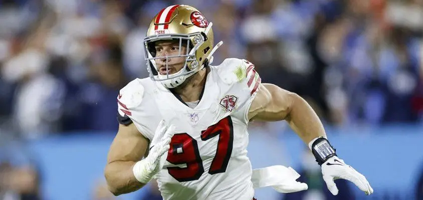 San Francisco 49ers pass rusher Nick Bosa