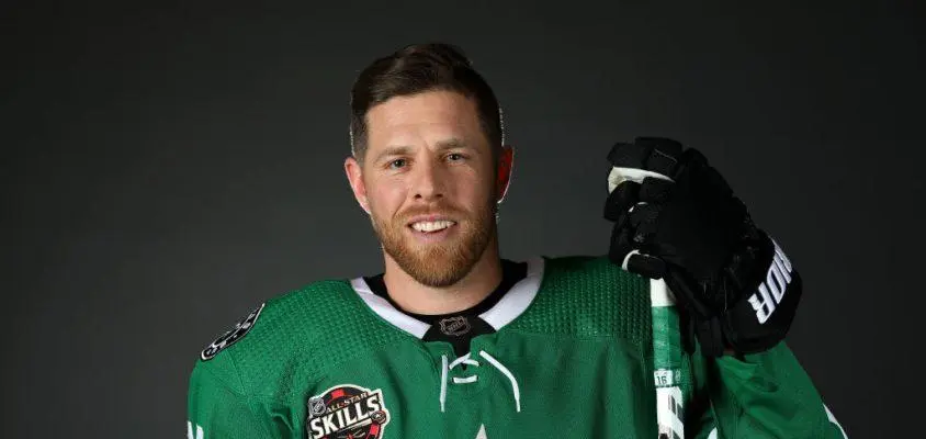 LAS VEGAS, NEVADA - FEBRUARY 04: Joe Pavelski #16 of the Dallas Stars poses for a portrait before the 2022 NHL All-Star game at T-Mobile Arena on February 04, 2022 in Las Vegas, Nevada