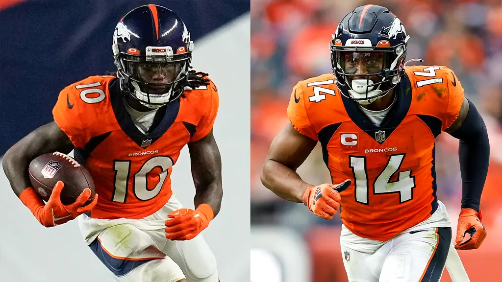 Jerry Jeudy e Courtland Sutton pelos Broncos