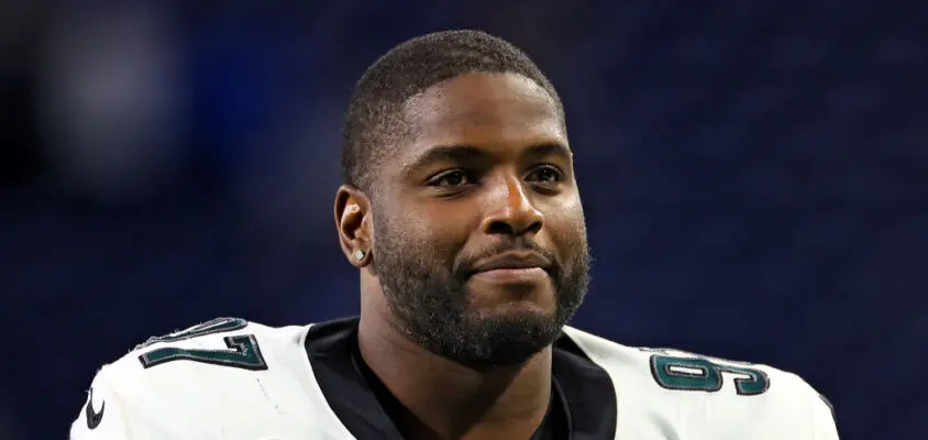 Philadelphia Eagles defensive tackle Javon Hargrave (97) walks off the field at the conclusion of an NFL football game between the Detroit Lions and the Philadelphia Eagles in Detroit, Michigan USA, on Sunday, October 31, 2021.