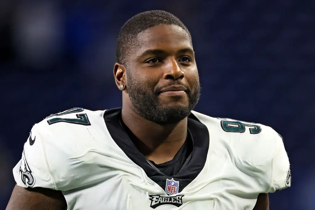 Philadelphia Eagles defensive tackle Javon Hargrave (97) walks off the field at the conclusion of an NFL football game between the Detroit Lions and the Philadelphia Eagles in Detroit, Michigan USA, on Sunday, October 31, 2021.