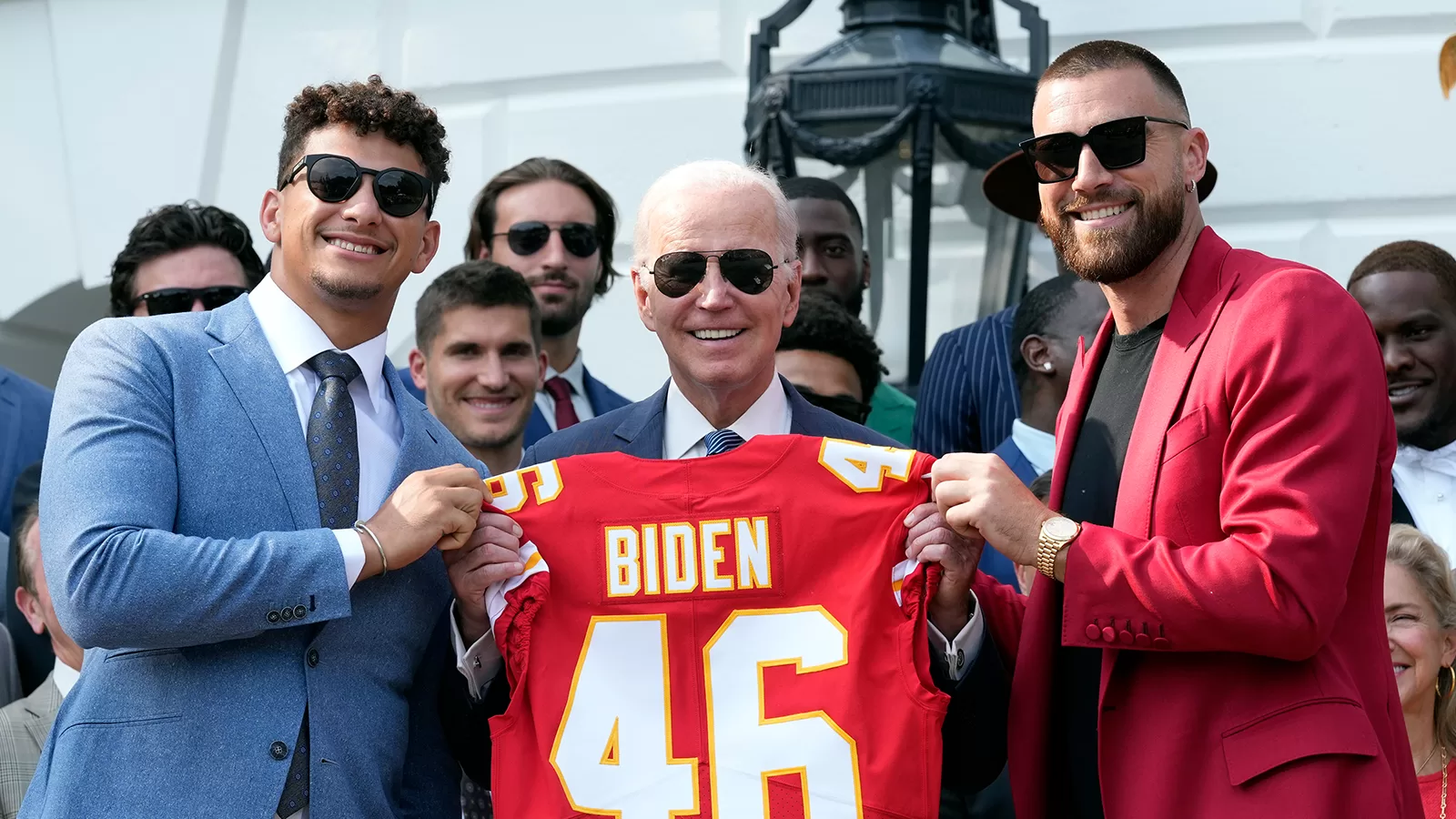 Patrick Mahomes Travis Kelce Joe Biden Kansas City Chiefs Casa Branca