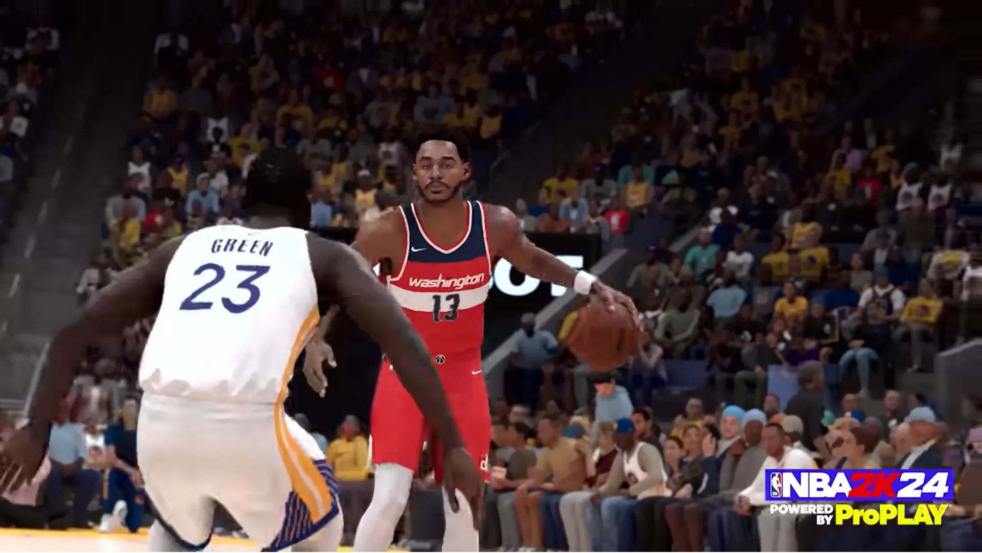 Jordan Poole encara Draymond Green no NBA 2K24