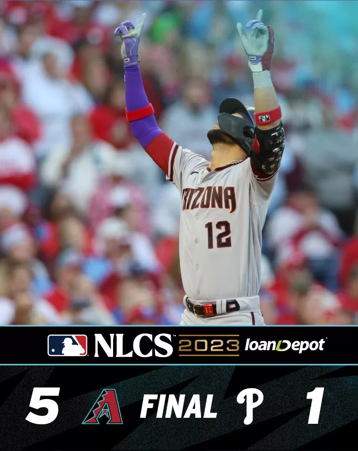 O Arizona Diamondbacks forçou o jogo 7 após a vitória por 5 a 1 sobre os Phillies