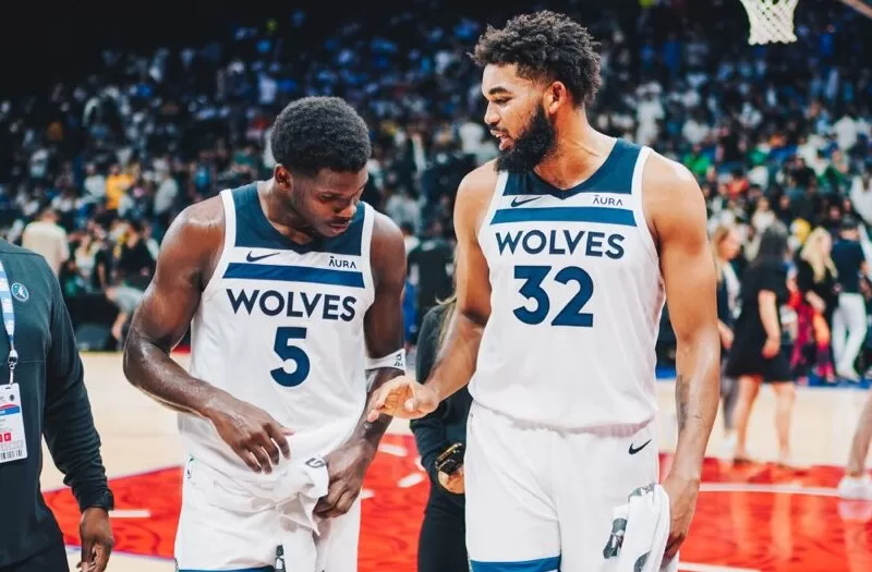 Edwards e Towns em vitória dos Timberwolves sobre os Mavericks