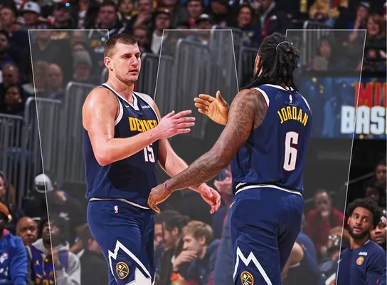 Nikola Jokic em vitória dos Nuggets