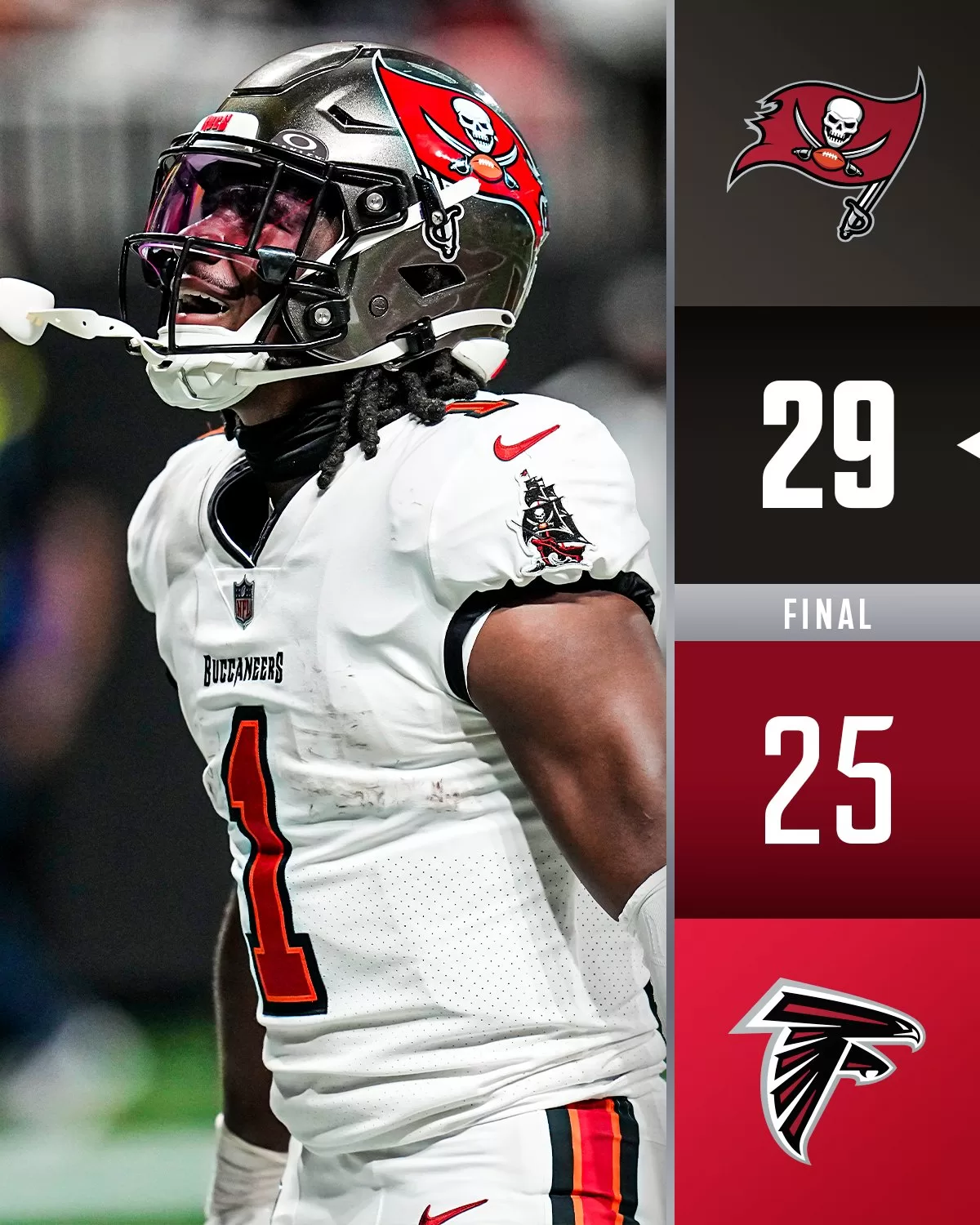 Tampa Bay Buccaneers vence Atlanta Falcons no fim