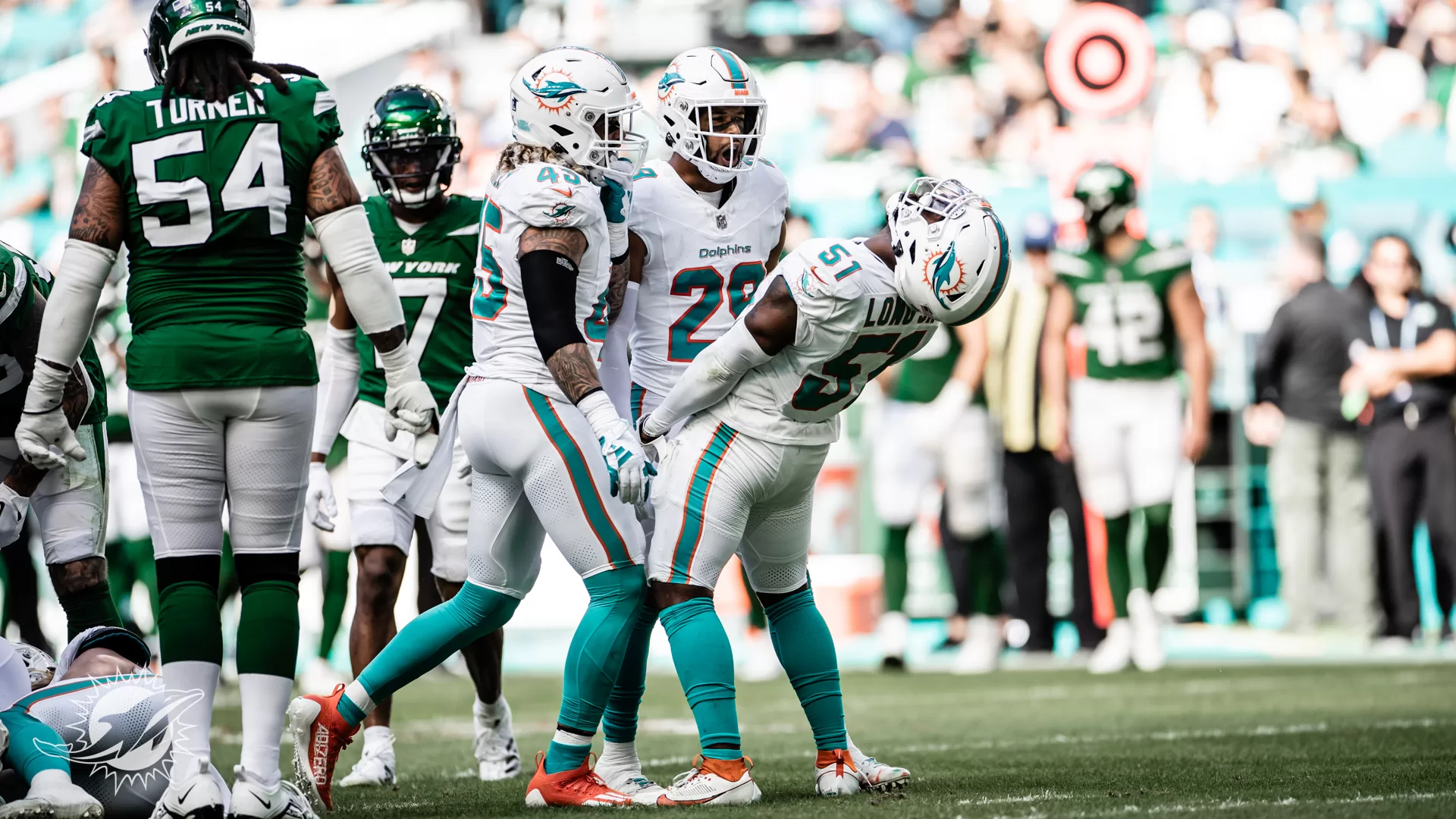 Miami Dolphins ganhando do NY Jets em 2023