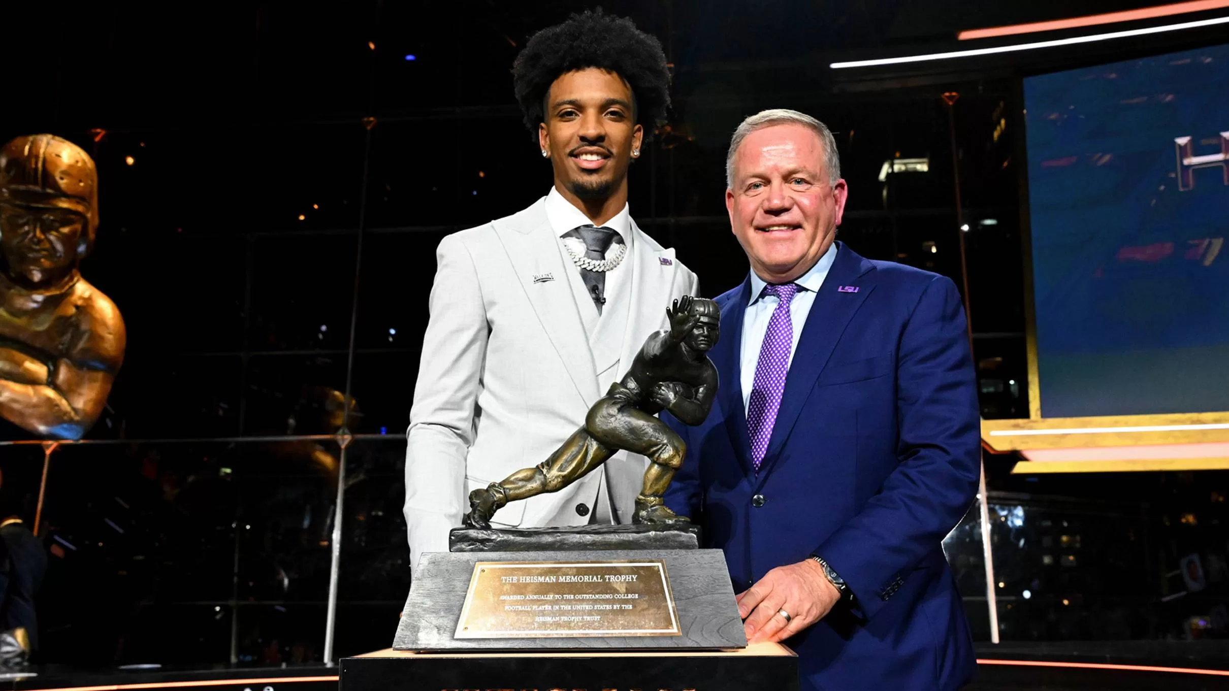 LSU QB Jayden Daniels after winning 2023 Heisman Trophy - NFL Draft 2024