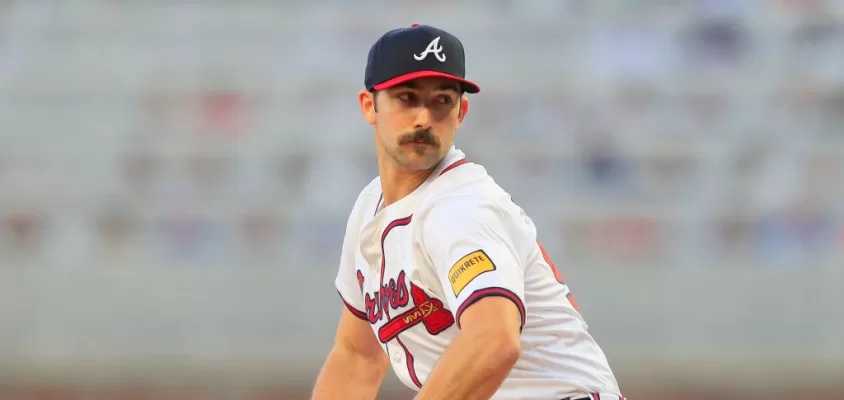 ATLANTA, GA - APRIL 05: Atlanta Braves starting pitcher Spencer Strider (99) delivers a pitch during the Atlanta Braves 2024 season Home Opener against the Arizona Diamondbacks on April 5, 2024 at Truist Park in Atlanta, Georgia