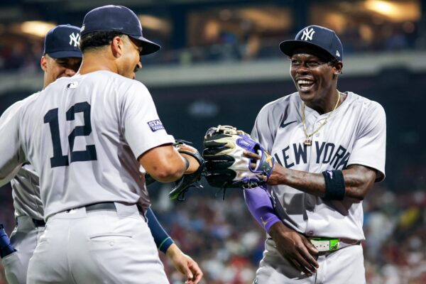 Comemoração após vitória dos Yankees sobre os Phillies