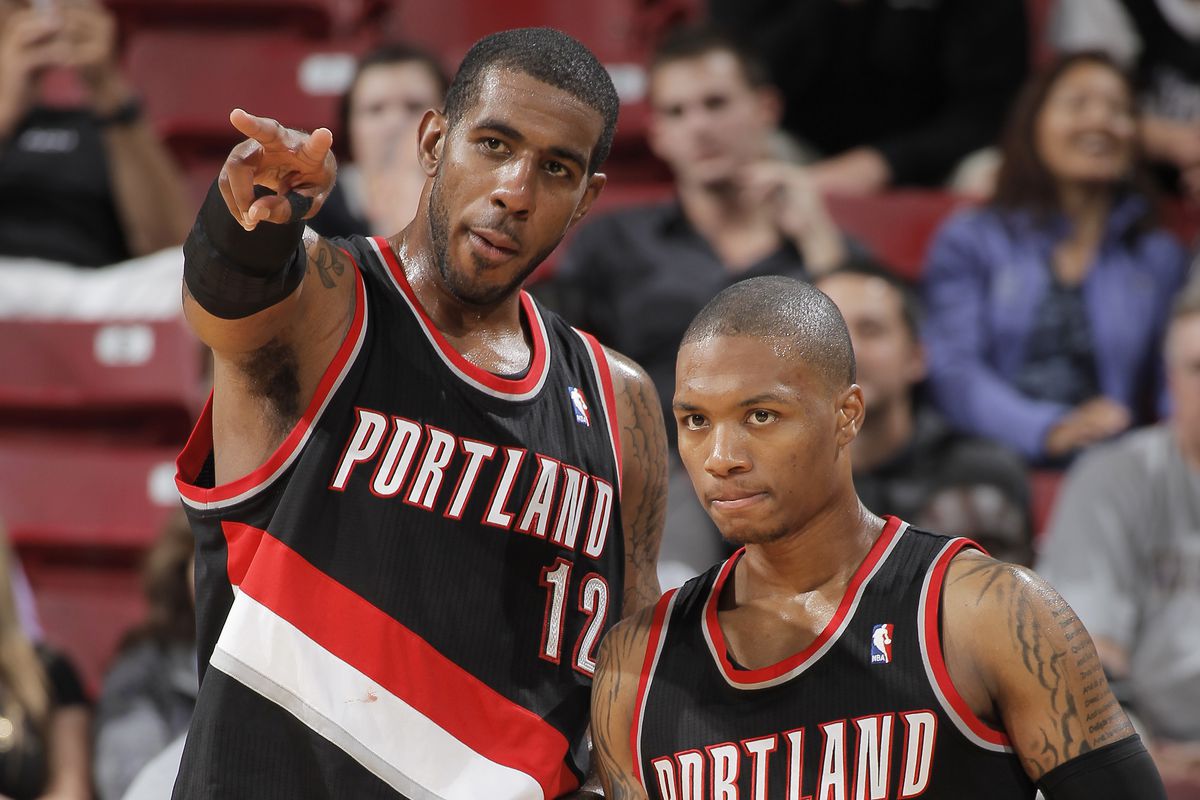 Lillard e Aldrigde nos tempos de Trail Blazers