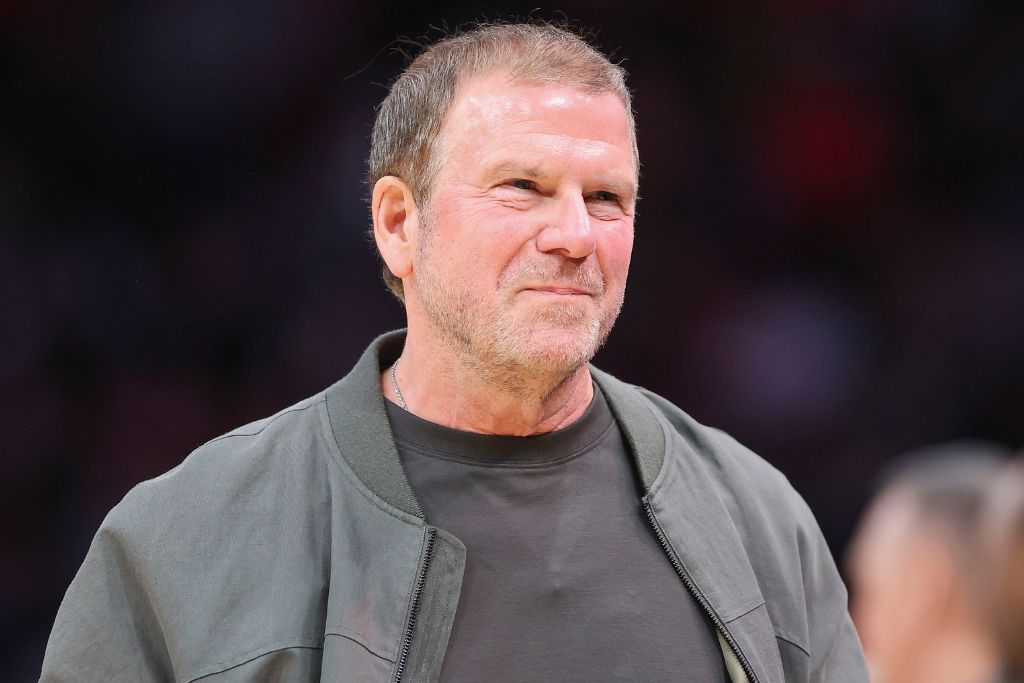 Jan 20, 2024; Houston, Texas, USA; Houston Rockets owner Tilman Fertitta walks on the court during the game against the Utah Jazz at Toyota Center. Mandatory Credit: Troy Taormina-Imagn Images