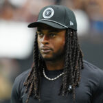 Sep 29, 2024; Paradise, Nevada, USA; Las Vegas Raiders wide receiver Davante Adams (17) walks the sideline before the start of a game between the Raiders and the Cleveland Browns at Allegiant Stadium for NFL.