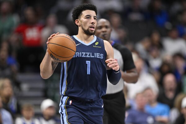 Oct 7, 2024; Dallas, Texas, USA; Memphis Grizzlies guard Scotty Pippen Jr. (1) in action during the game between the Dallas Mavericks and the Memphis Grizzlies at American Airlines Center.