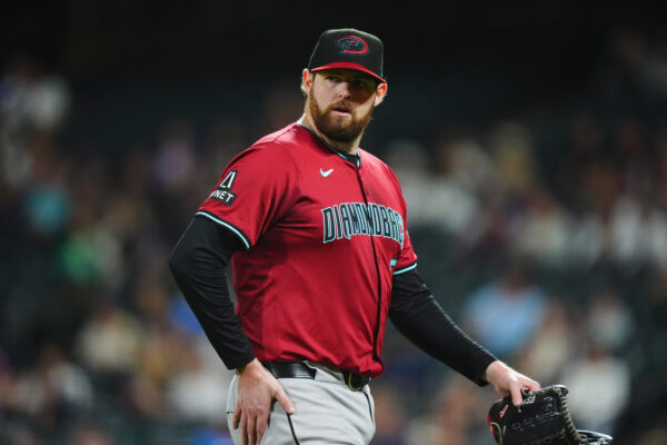 Sep 17, 2024; Denver, Colorado, USA; Arizona Diamondbacks starting pitcher Jordan Montgomery (52) leaves the mound in the fifth inning against the Colorado Rockies at Coors Field. Mandatory Credit: Ron Chenoy-Imagn Images