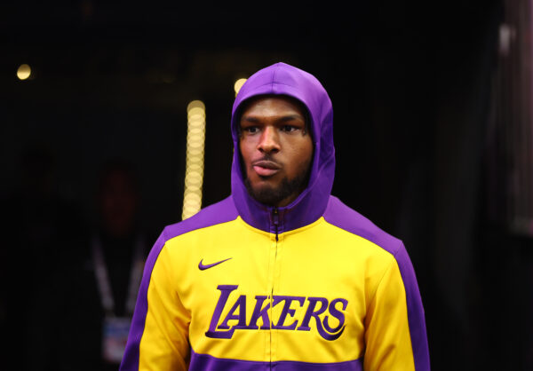 Oct 28, 2024; Phoenix, Arizona, USA; Los Angeles Lakers guard Bronny James against the Phoenix Suns at Footprint Center.