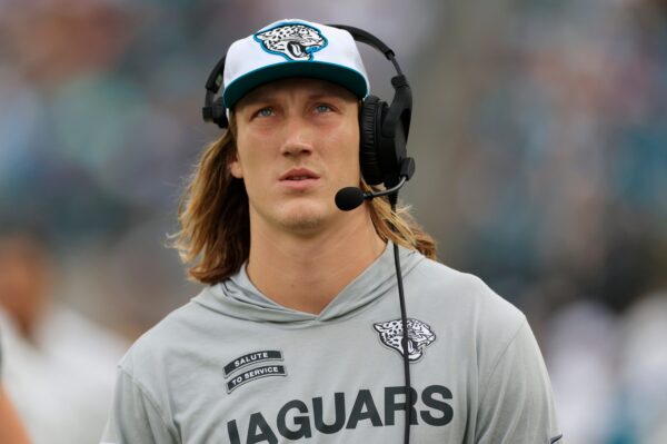 Jacksonville Jaguars quarterback Trevor Lawrence (16) walks on the sideline during the fourth quarter of an NFL football matchup Sunday, Nov. 10, 2024 at Everbank Stadium in Jacksonville, Fla. The Vikings defeated the Jaguars 12-7. [Corey Perrine/Florida Times-Union]